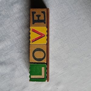 Wood block shelf decor